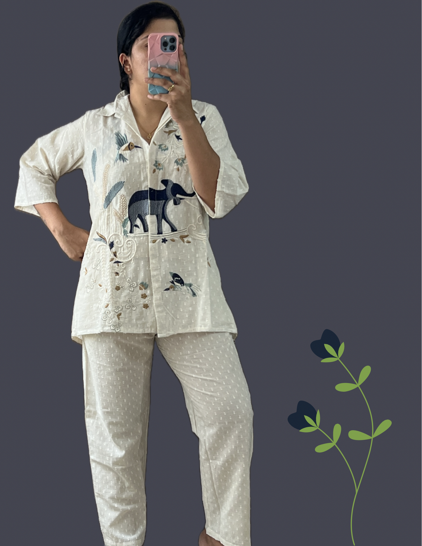 White animal cord set