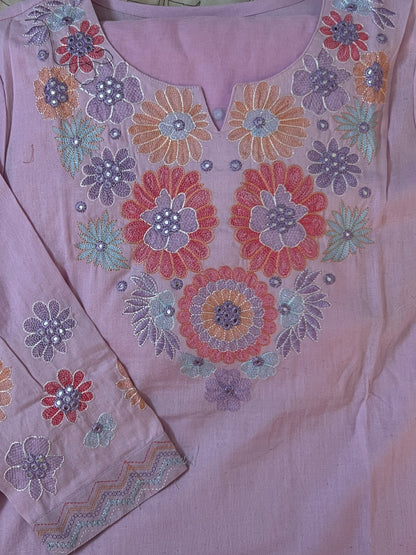 Pink flower suit set