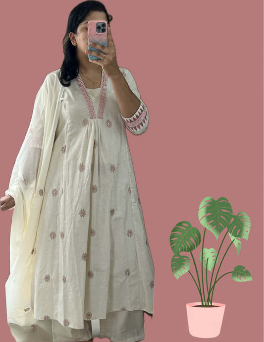 White A line suit set