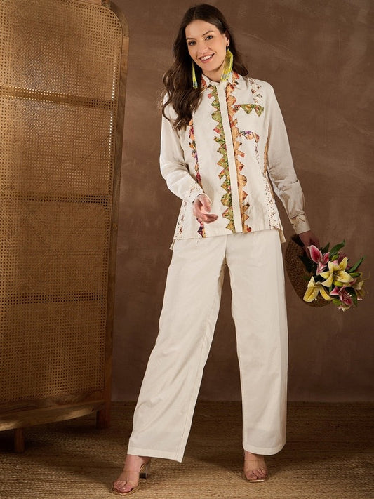 White applique cord set