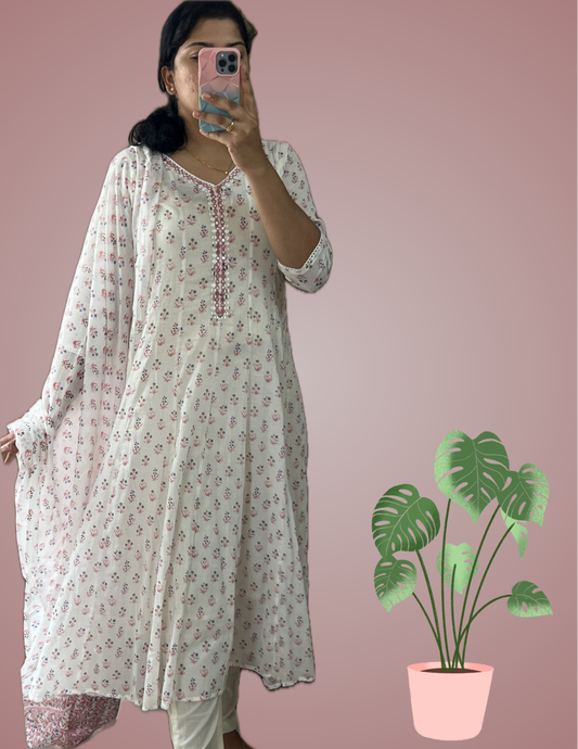 Blush anarkali set