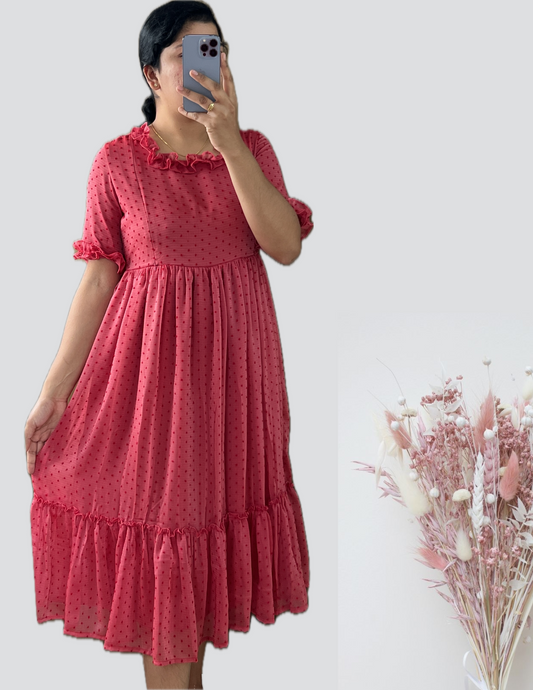 Pink Chiffon feeding maxi