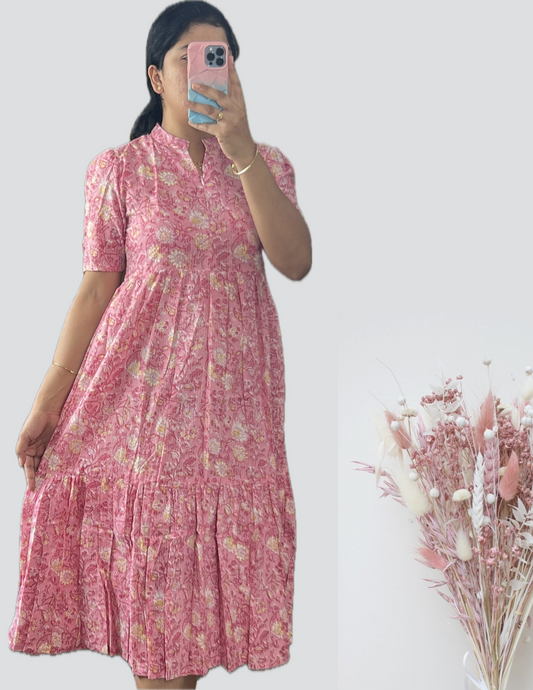 Pink floral maxi