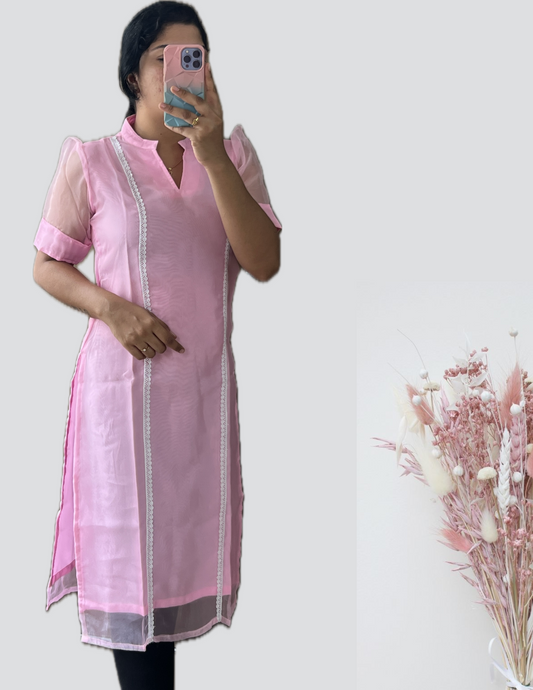Pink Lace kurti
