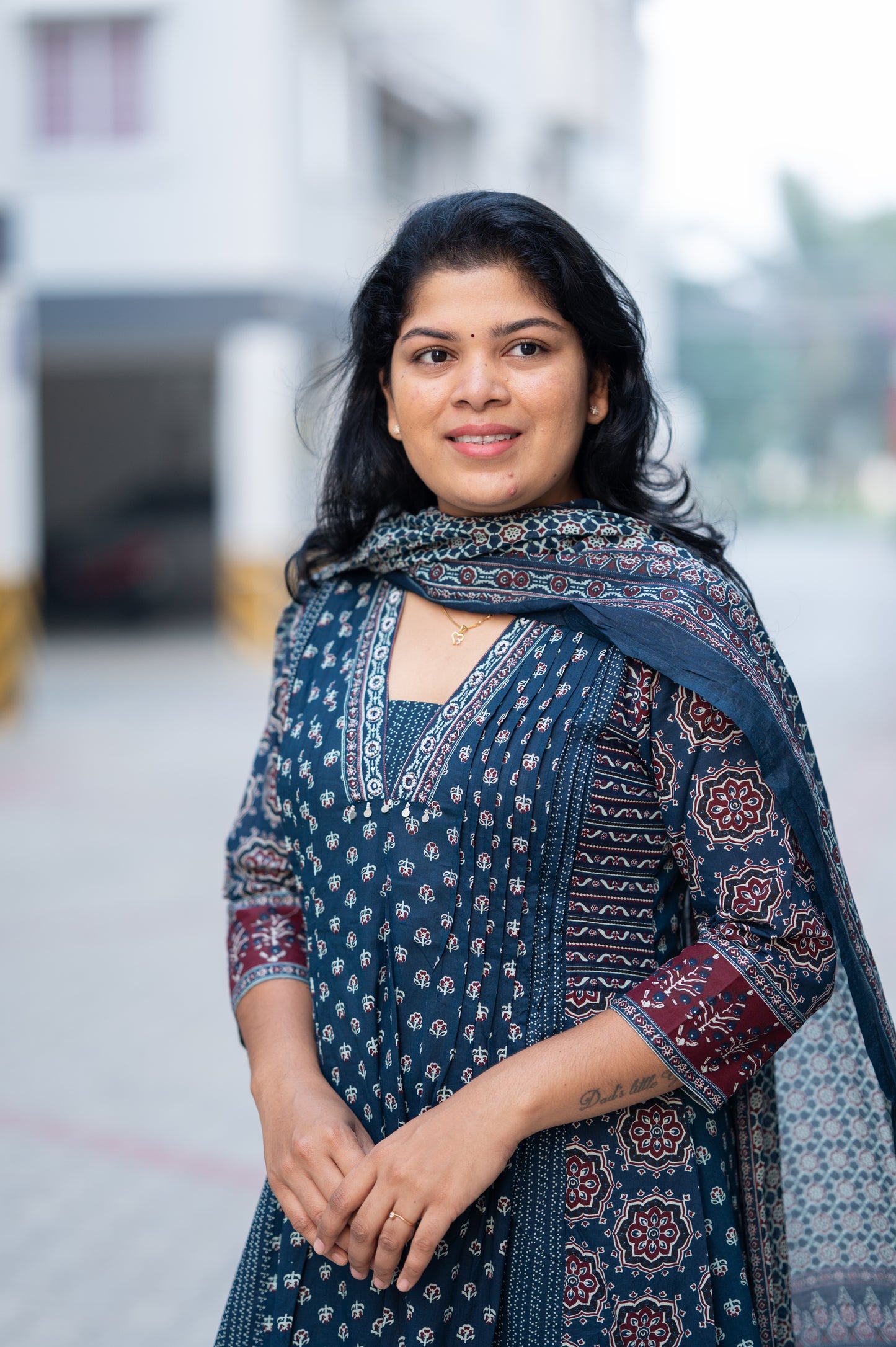 Blue printed suit set