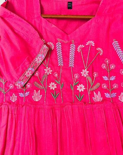 Rani Pink Embroidered Dress