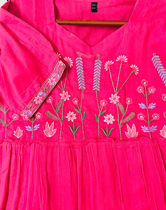 Rani Pink Embroidered Dress