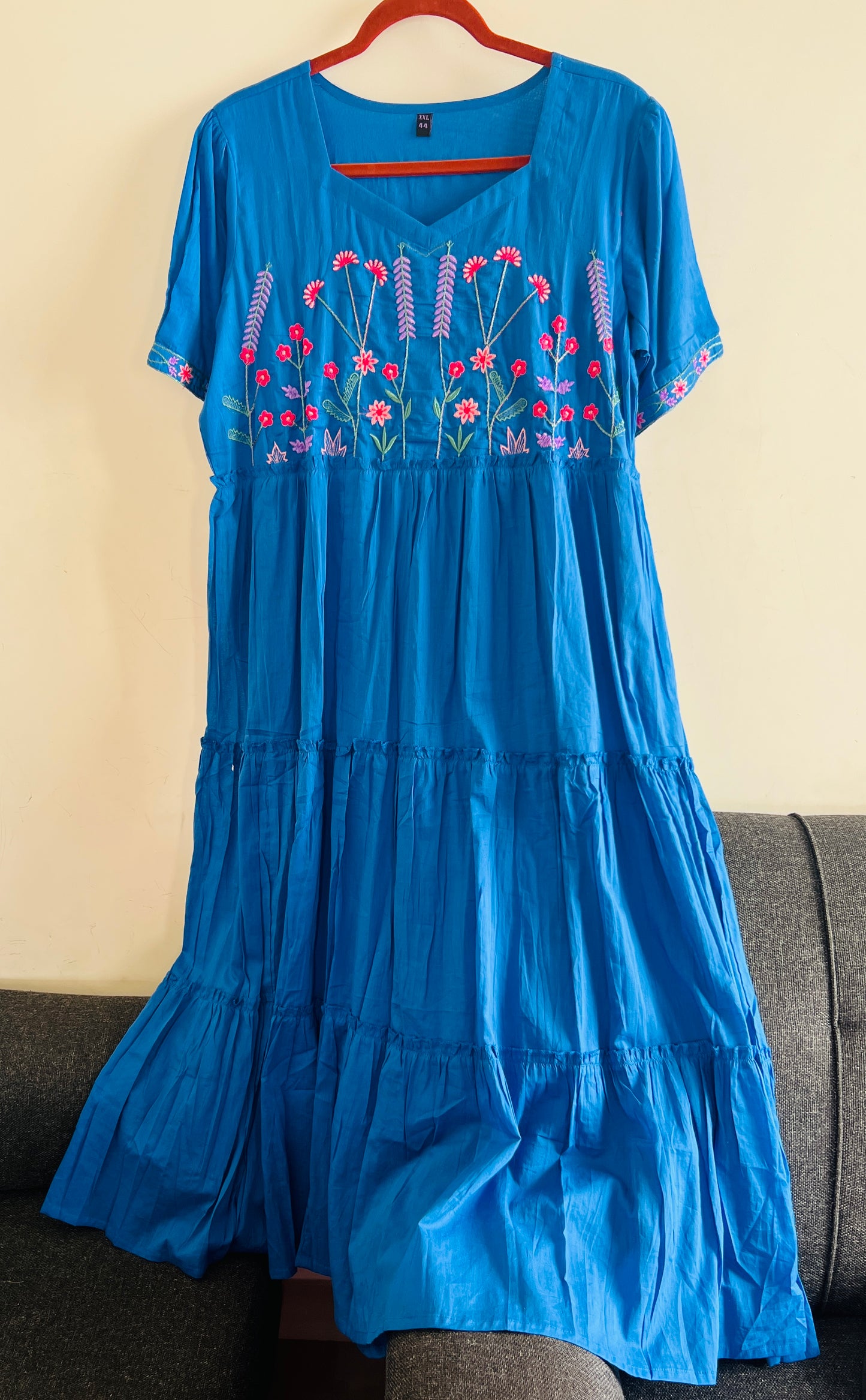Blue Embroidered Dress