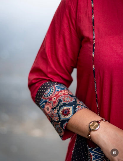 Brown Applique Suit Set