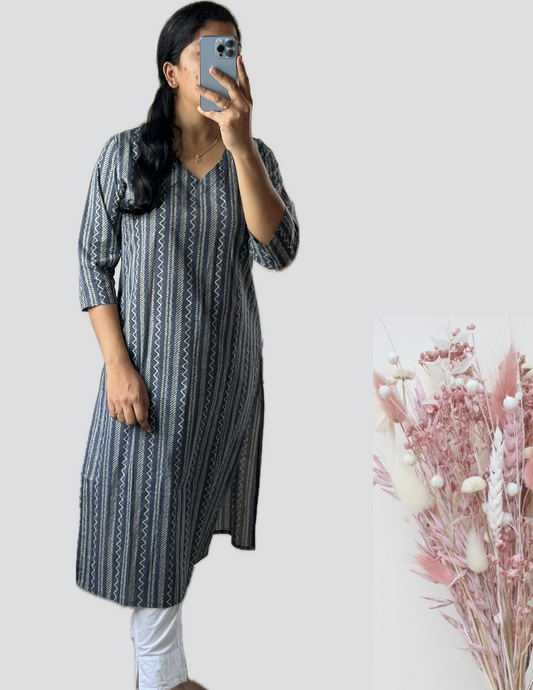 Blue striped kurti