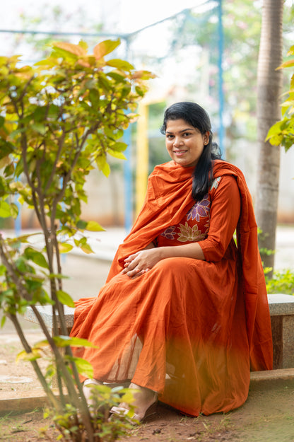 Rust Orange Umbrella suit set