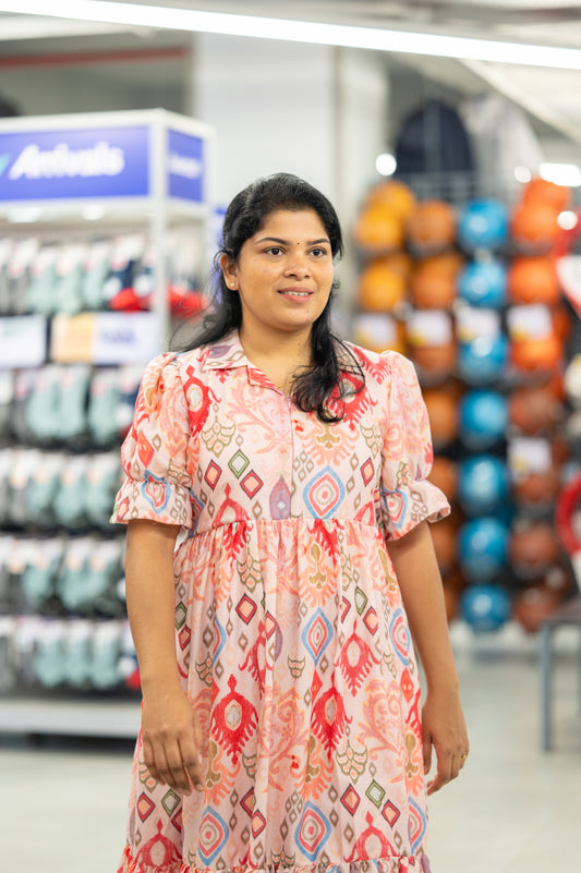 Pink Ikkat Feeding Dress