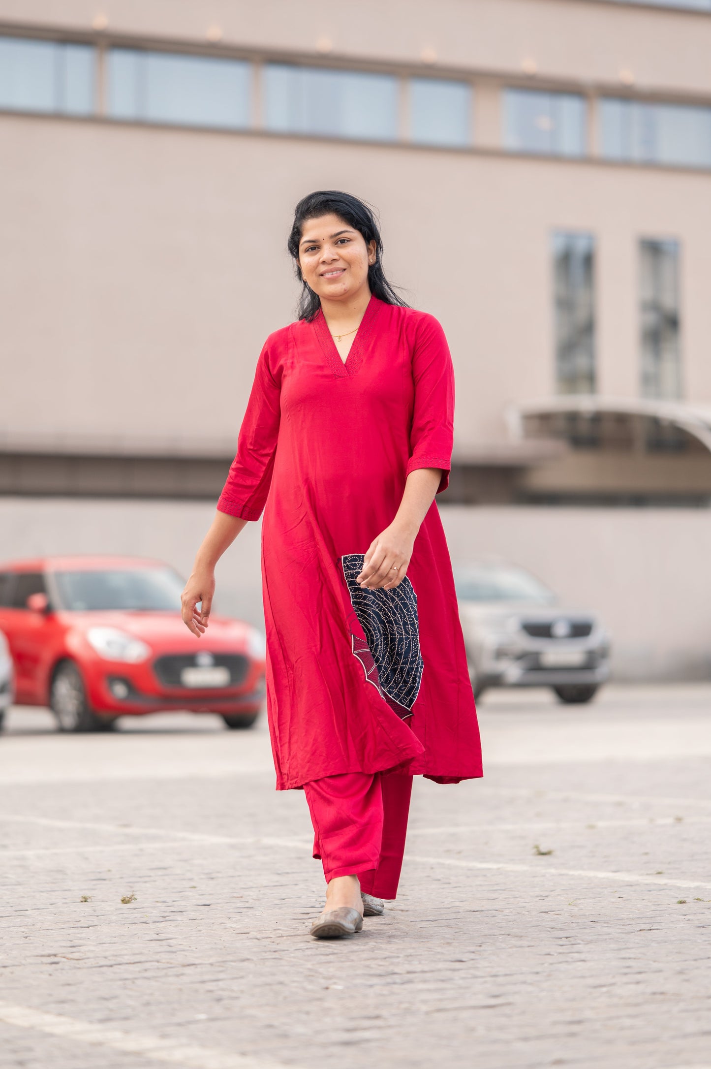 Pink Applique Cord Set