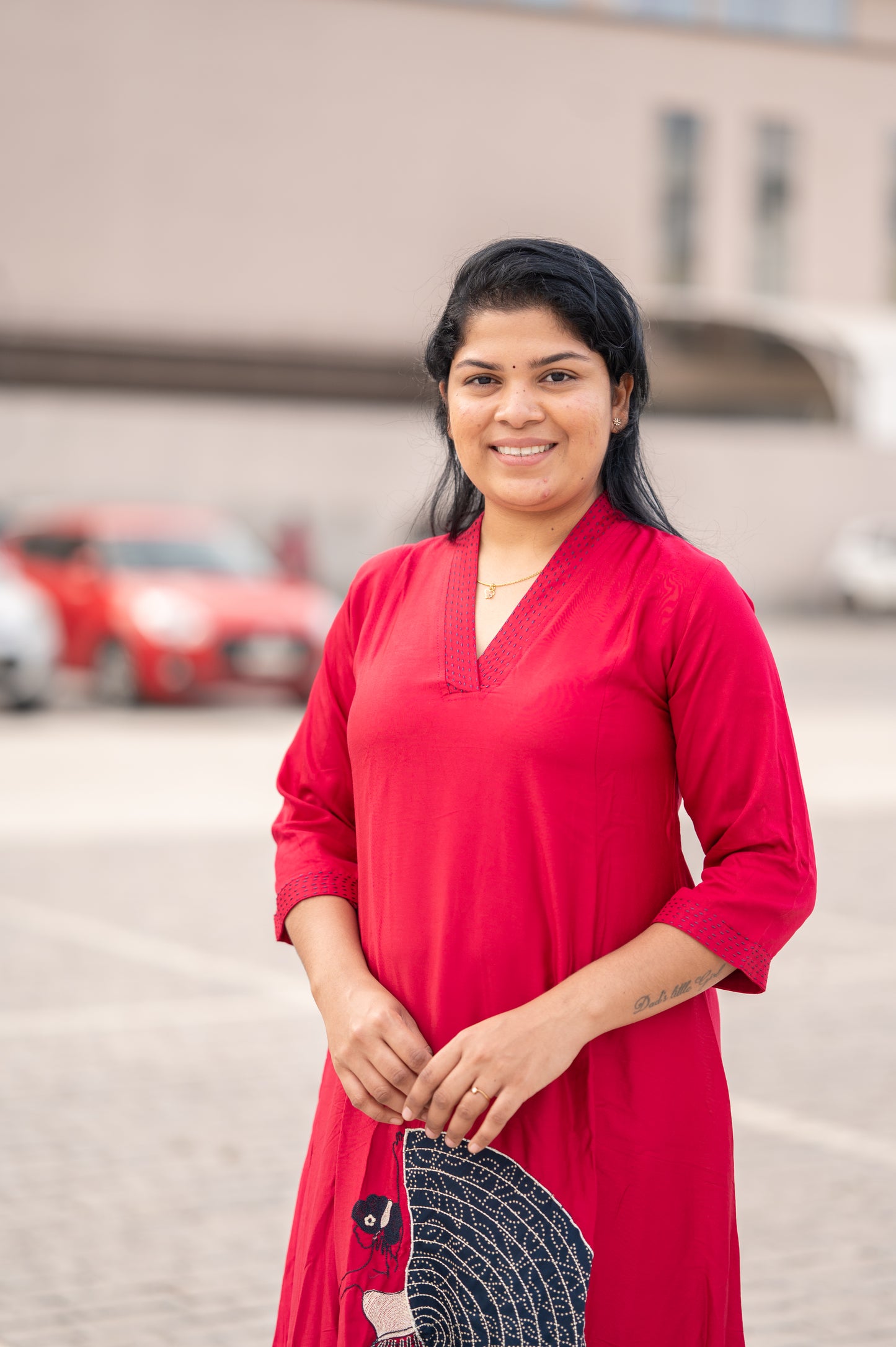 Pink Applique Cord Set