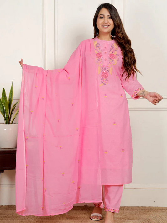 Pink dobby suit set