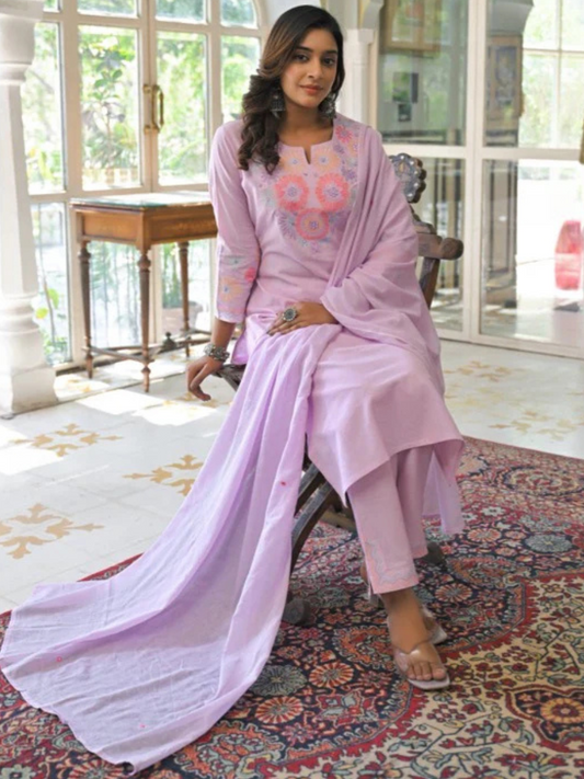 Pink flower suit set