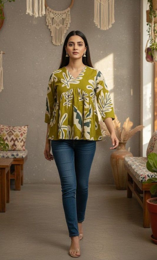 Green Marble short top